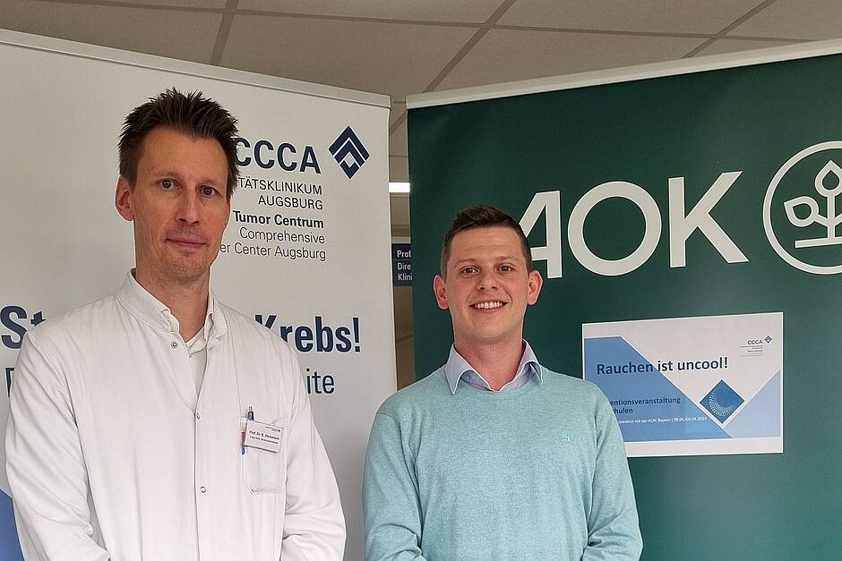 Die Veranstalter CCCA Geschäftsführer Prof. Dr. Björn Hackanson und Tobias Haas von der AOK Bayern