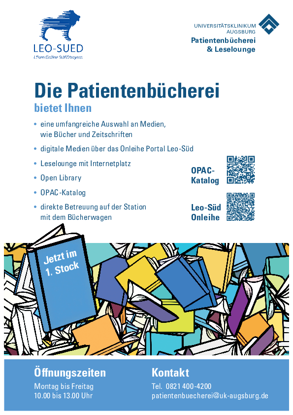 Infoblatt Patientenbücherei Universitätsklinikum Augsburg
